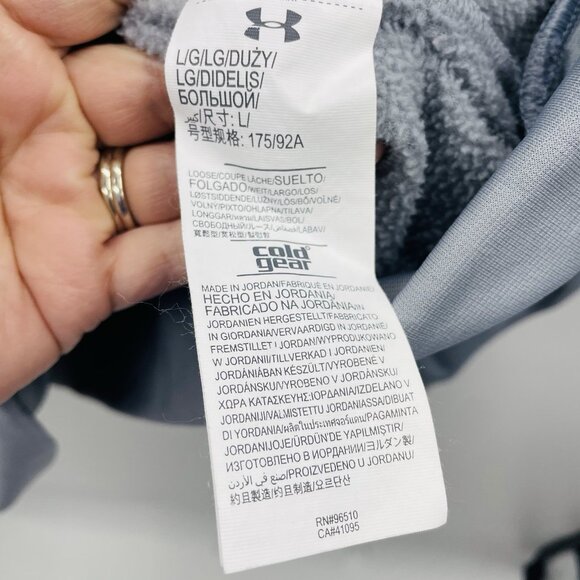 Under Armour Mens Size Large Cold Gear Loose Fit Logo Hoodie Sweatshirt in Gray - Picture 6 of 7